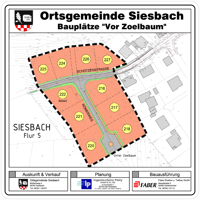 Infotafel Bauplätze Siesbach "Vor Zoelbaum"